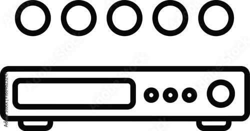 Vector graphic of audio receiver with equalizer display icon