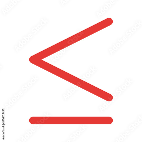 is less than or equal to flat icon