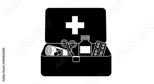 first aid kit icon medical supplies, emergency essentials, healthcare symbol