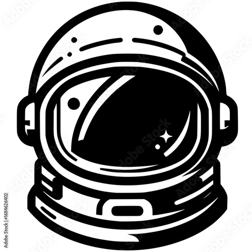 Astronaut's Helmet Illustration: This striking illustration showcases an astronaut's helmet. A symbol of space exploration, the artwork evokes a sense of adventure and futuristic themes.