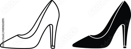 Shop elegant high heel shoes vector art fashion footwear design