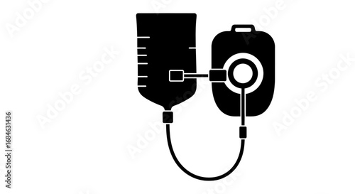 medical iv bag and drainage system, hospital, healthcare, medical equipment, treatment, infusion, drip