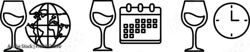 Wine tasting event schedule around the world and set the time