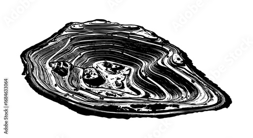 monochrome abyss an enigmatic stone formation, isolated on transparent background