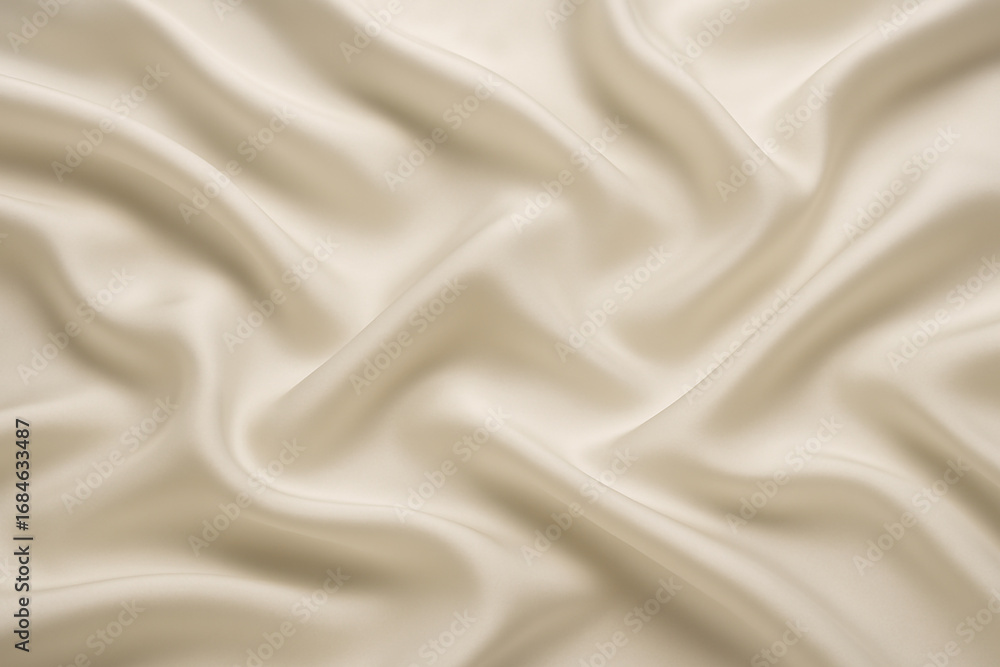 Naklejka premium Silken Flow – Fabric Texture and Elegance Symbolism, Fashion, Conceptual, Emotion, Abstract, Cream Textile Fold Scene and Soft Light Reflection