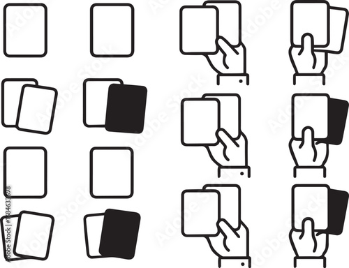 Football Playing Cards Icon Set