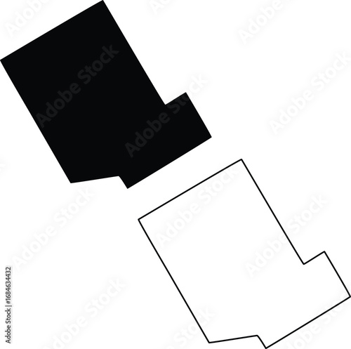 Map of Comanche County Texas USA Silhouette Flat and Outline Design