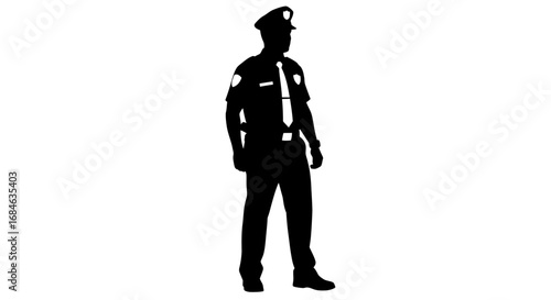police officer silhouette security, law enforcement, protection, justice, officer