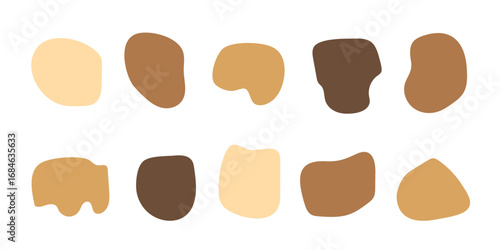 Abstract boho shapes, trendy modern organic  stains silhouettes,nature simple aesthetic elements.Modern contemporary collage, various cute blobs.Isolated. Vector illustration.
