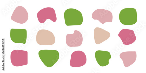 Abstract boho shapes, trendy modern organic  stains silhouettes,nature simple aesthetic elements.Modern contemporary collage, various cute blobs.Isolated. Vector illustration.