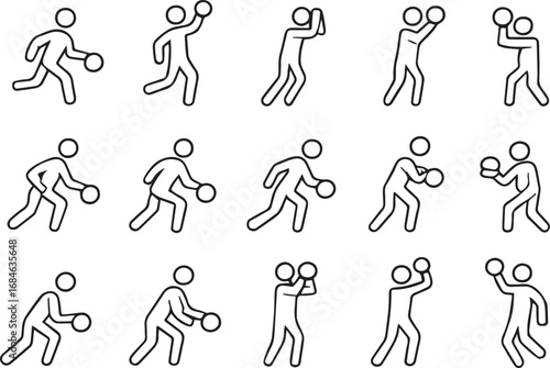 Basketball Actions Dribbling Passing and Shooting Sequence