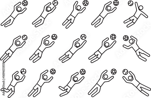 Soccer Player Diving to Catch Ball