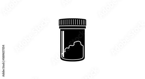 sealed jar with crystalline substance, lab sample, science, medical, research