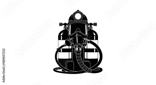 self contained underwater breathing apparatus, diving equipment, scuba gear, oxygen tank, mask, regulator