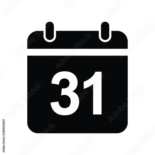 Calendar Icon with the 31st Date Displayed in Bold, Symbolic of Schedules and Deadlines