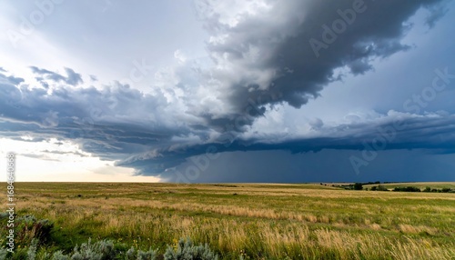 Dramatic Storm Clouds Over Prairie Landscape