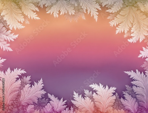 Wallpaper Mural Frosted floral frame on a gradient background Torontodigital.ca