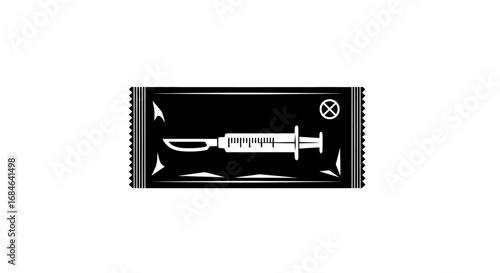 sterile scalpel and syringe in package medical, surgery, healthcare icon