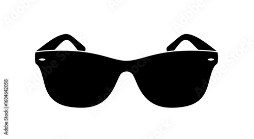 sunglasses icon, black shades, summer fashion accessory, cool style, minimalist design, shade silhouette, simple glasses , modern eyewear, black and white graphic, optical accessory