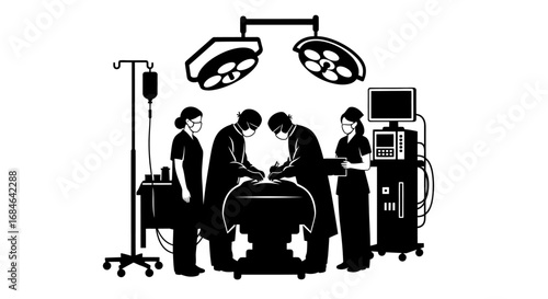 surgery team operating room medical procedure doctors nurses hospital