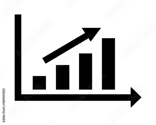 Bar chart showing upward trend and growth
