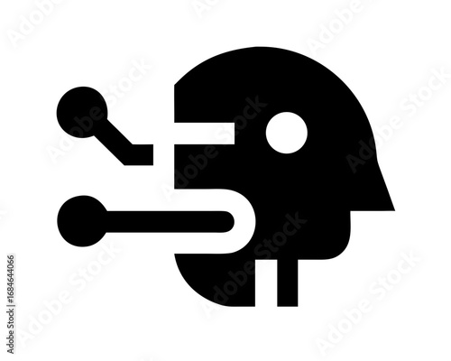Abstract silhouette of a head with connecting rods