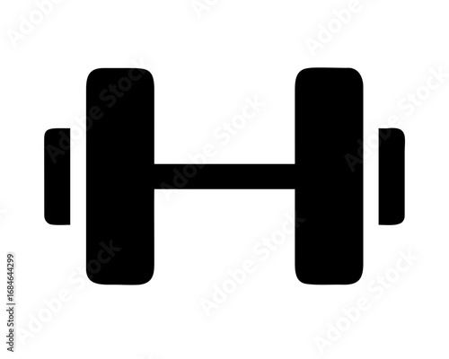 Simple black dumbbell icon for fitness and exercise