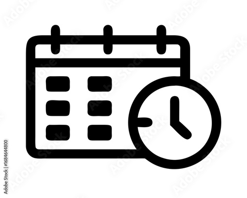Time Management on Calendar: A minimalist yet effective representation of a calendar paired with a clock, symbolizing time-sensitive planning and the management of schedules in a professional manner.