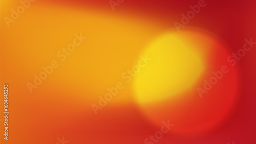 Sunrise gradient background. Yellow and orange sunset sky for summer landscape. Abstract autumn soft gradation for golden hour backdrop. Red calm reflection with heat and glow realistic illustration