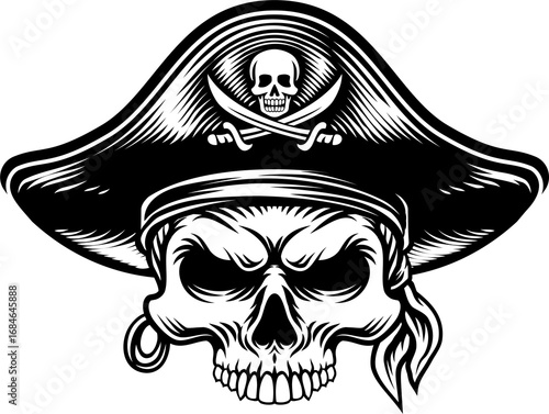 Pirate Skull Captain Hat Sk...