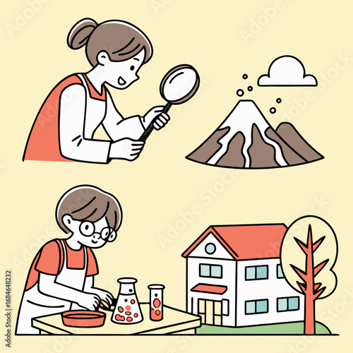Children doing research at home 
