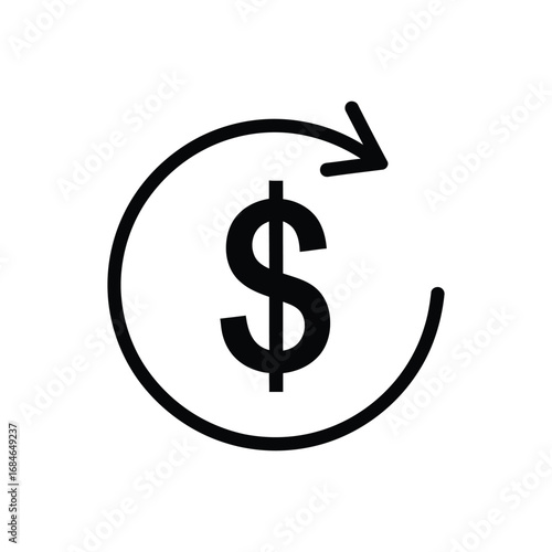 Dollar Cycle Currency Circulation & Financial Return Graphic Illustration