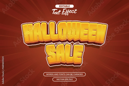 Halloween sale editable text effect with comic text style
