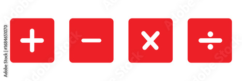 Math symbols for web. Simple addition, subtraction, multiplication, division symbol vector design. Vector illustration . EPS 10 .