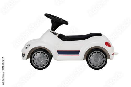 Kid's car studio shot, isolated on white background