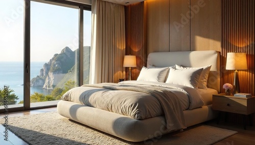 Luxurious hotel room featuring a plush, oversized cushion acting as a unique and comfortable bed alternative Perfect for relaxation and unique hotel experiences , pillows, interior