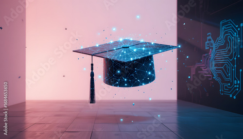 graduation cap and diploma