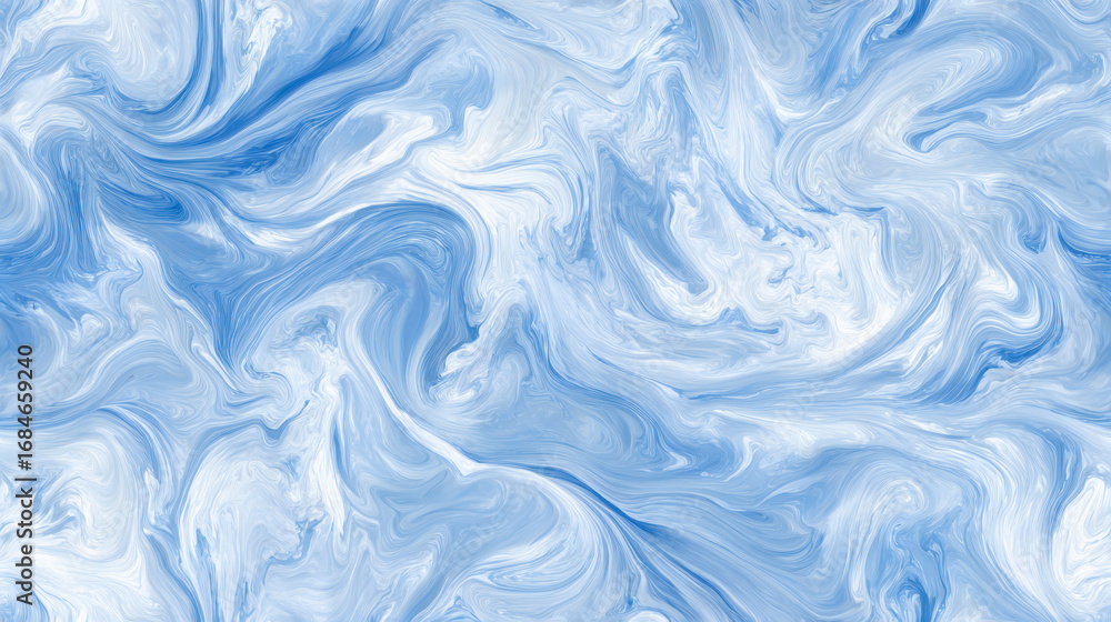 Obraz premium Seamless marble texture with swirling pale blue patterns resembling fluid abstract stone for modern decorative design