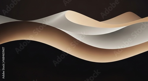 Abstract Sand Dune Waves in Earth Tones Against a Dark Backgroun