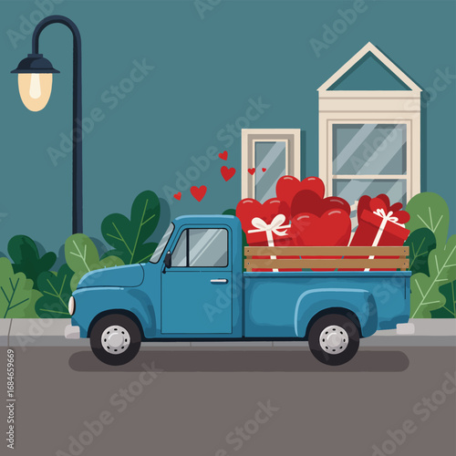 old car in front of a house