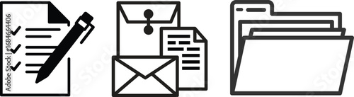 Folder icon set. Documents directory. Desktop icons. My computer PC shortcut signs. System software and devices. New eleven inspired vector illustrations.Document symbol icon for website design.