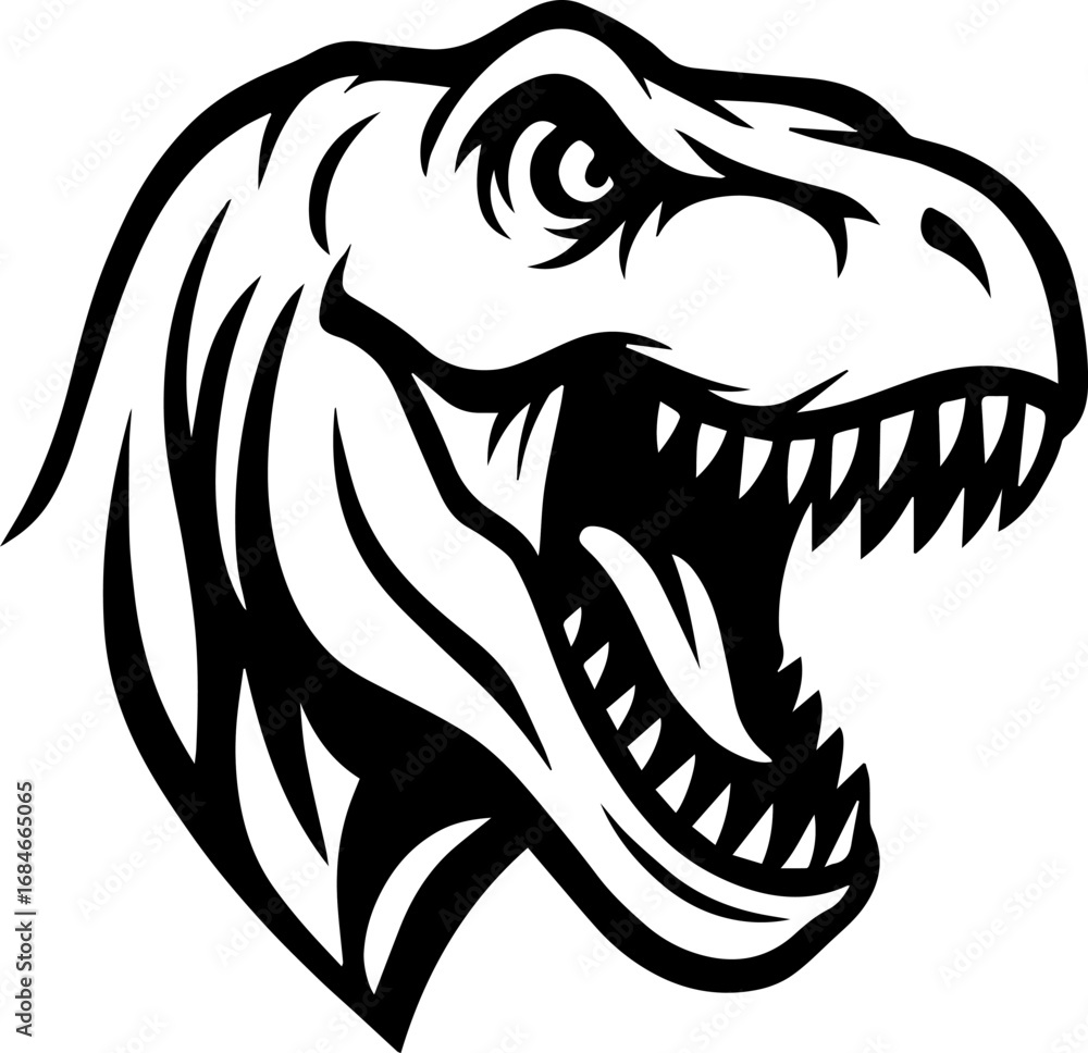 Naklejka premium Angry T-rex Head Vector Art