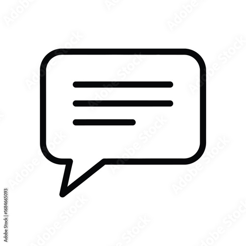 Conversation Bubble Icon for Communication, Messaging, and Chat; Simple Outline Style for Digital Design