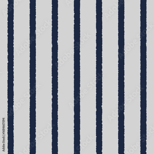 Seamless rough stripe pattern with deep navy lines on a light gray background. Textured stripe design ideal for modern graphics, wallpapers, and versatile digital applications.