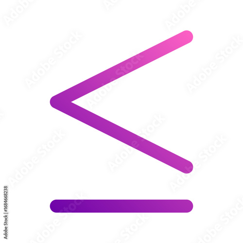 is less than or equal to gradient icon