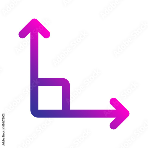 right angle gradient icon