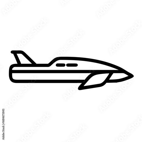 Streamlined Ascent: A modernistic silhouette of a sleek jet plane, symbolizing speed, innovation, and the allure of flight.