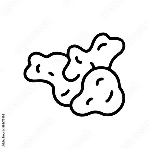 Ginger Root Icon: A simple line art illustration of fresh, organic ginger root. perfect for culinary themes.