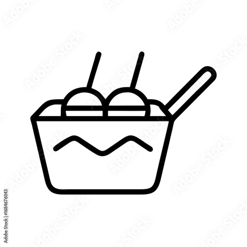 Dessert in a Bowl: A delectable bowl of dessert, adorned with two delicate cherries and a spoon, sits invitingly, ready to satisfy any sweet tooth. 