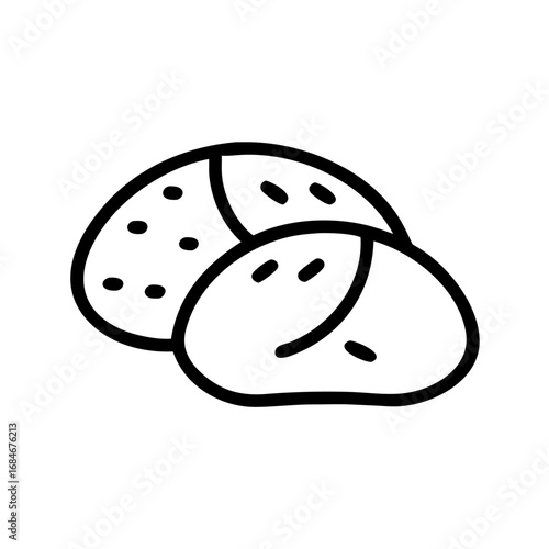 Potatoes: Minimalist outline of potatoes. Perfect for culinary concepts and illustrations